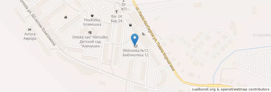 Mapa de ubicacion de Библиотека №12 en Rusia, Приволжский Федеральный Округ, Óblast De Kírov, Городской Округ Киров.