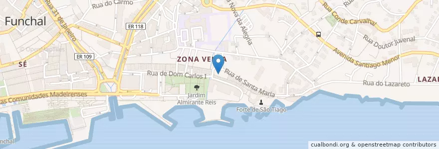 Mapa de ubicacion de Restaurante Romana en ポルトガル, Funchal (Santa Maria Maior).