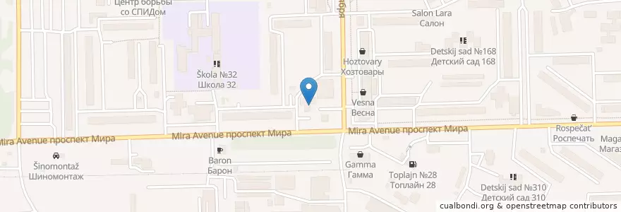 Mapa de ubicacion de Семейная en ロシア, シベリア連邦管区, オムスク州, オムスク地区, オムスク管区.
