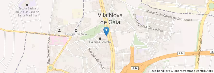 Mapa de ubicacion de Charco en البرتغال, المنطقة الشمالية (البرتغال), Área Metropolitana Do Porto, بورتو, Vila Nova De Gaia, Mafamude E Vilar Do Paraíso.