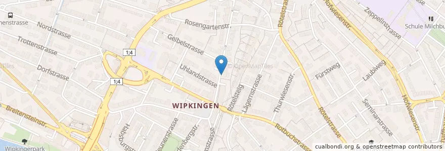 Mapa de ubicacion de Migrol Tankstelle Wipkingen en Svizzera, Zurigo, Distretto Di Zurigo, Zurigo.