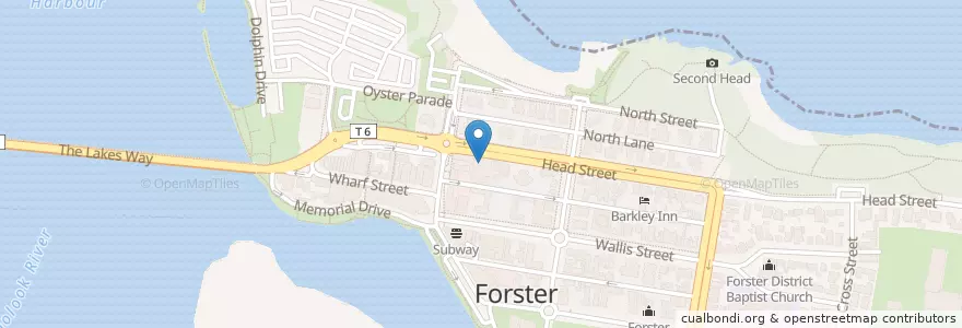 Mapa de ubicacion de Claudio's at Forster en أستراليا, نيوساوث ويلز, Mid-Coast Council.