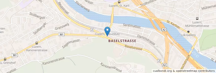 Mapa de ubicacion de Kaya Mittelmeerspezialitäten en Suisse, Lucerne, Luzern.