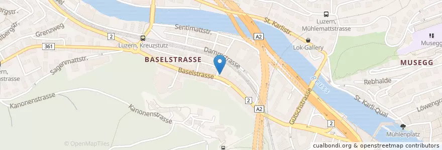 Mapa de ubicacion de Molo Bar en Schweiz/Suisse/Svizzera/Svizra, Luzern, Luzern.