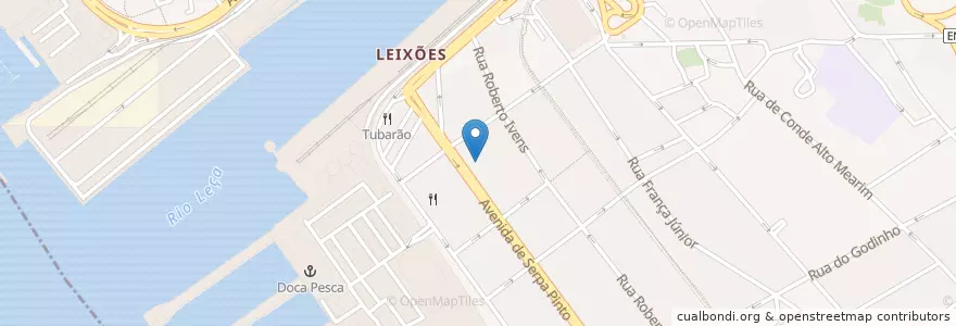 Mapa de ubicacion de Take away en البرتغال, المنطقة الشمالية (البرتغال), Área Metropolitana Do Porto, بورتو, Matosinhos, Matosinhos E Leça Da Palmeira.