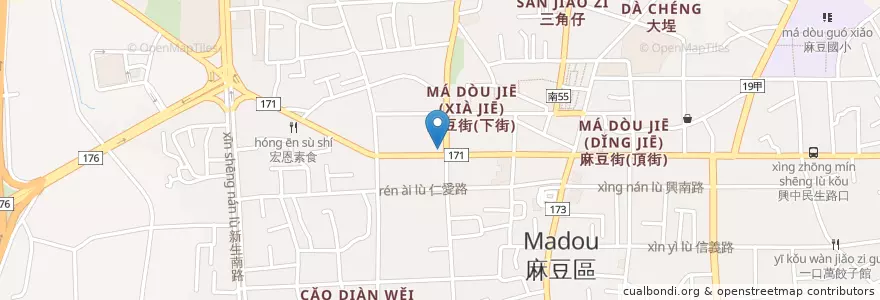 Mapa de ubicacion de 麥當勞 en 臺灣, 臺南市, 麻豆區.