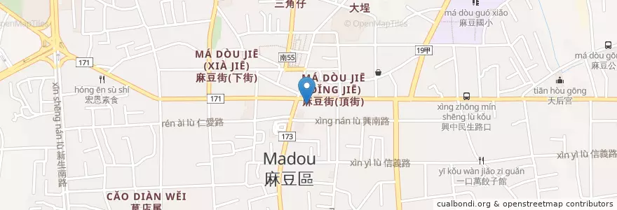 Mapa de ubicacion de 第一商業銀行 en Taiwan, Tainan, Distretto Di Madou.