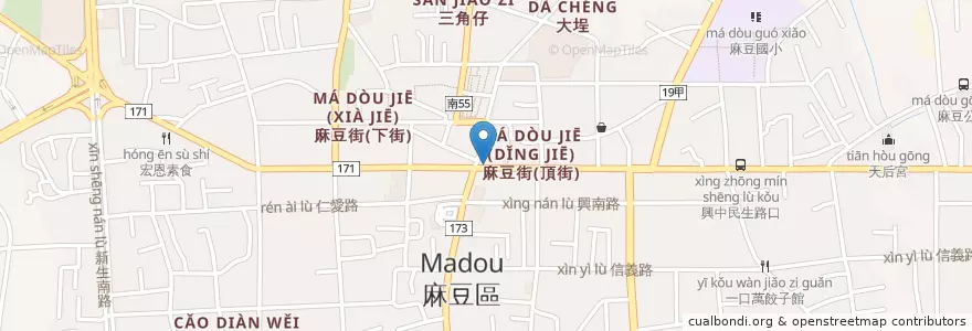 Mapa de ubicacion de 平安藥局 en Taiwan, Tainan, Distretto Di Madou.