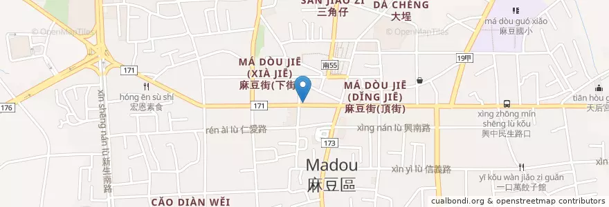 Mapa de ubicacion de 華南商業銀行 en Tayvan, 臺南市, 麻豆區.
