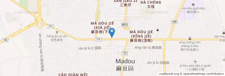 Mapa de ubicacion de 85度C en Taiwan, Tainan, Madou District.