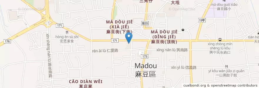 Mapa de ubicacion de 私立樂人幼稚園 en 타이완, 타이난 시, 마더우구.