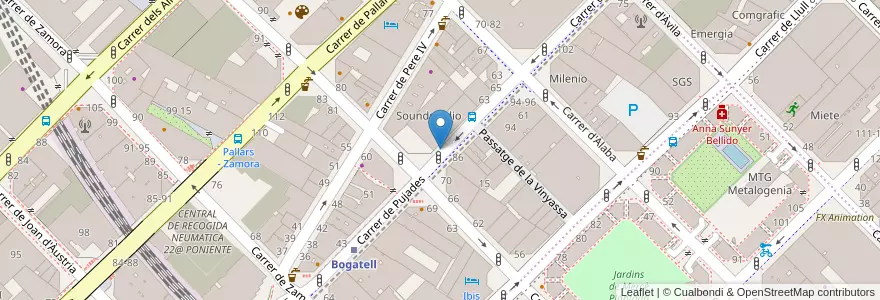 Mapa de ubicacion de 149 - Pujades 57B en Spagna, Catalunya, Barcelona, Barcelonès, Barcelona.