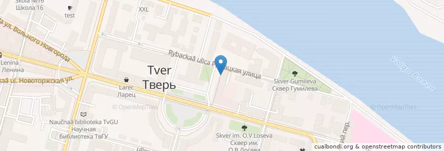Mapa de ubicacion de ПАО «Восточный экспресс банк» en Russia, Central Federal District, Tver Oblast, Tver, Kalininsky District.