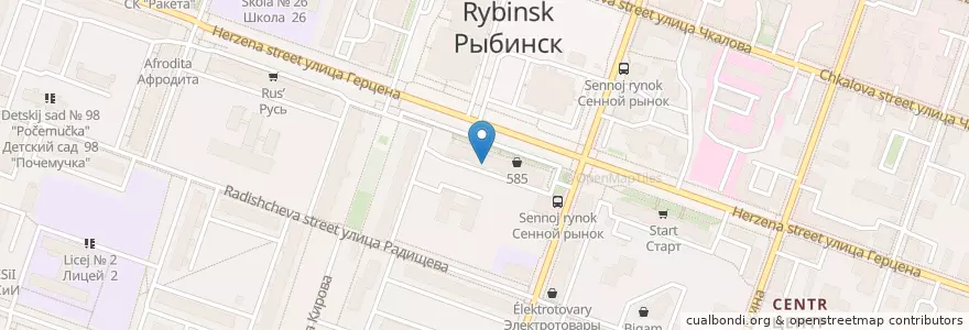 Mapa de ubicacion de ПроБизнесБанк en Russland, Föderationskreis Zentralrussland, Oblast Jaroslawl, Рыбинский Район, Городской Округ Рыбинск.