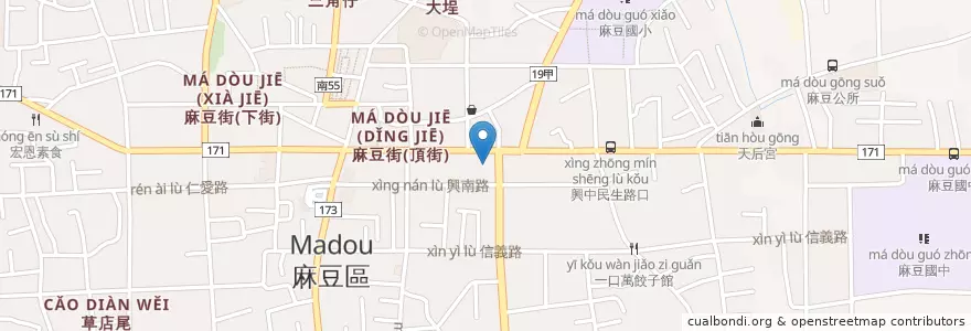 Mapa de ubicacion de 麻豆戲院 en Taiwan, 臺南市, 麻豆區.