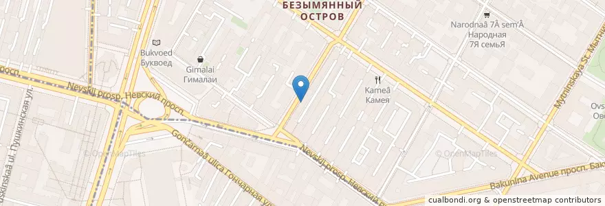 Mapa de ubicacion de Шашлык Хауз en 俄罗斯/俄羅斯, Северо-Западный Федеральный Округ, 列宁格勒州, Санкт-Петербург, Центральный Район.