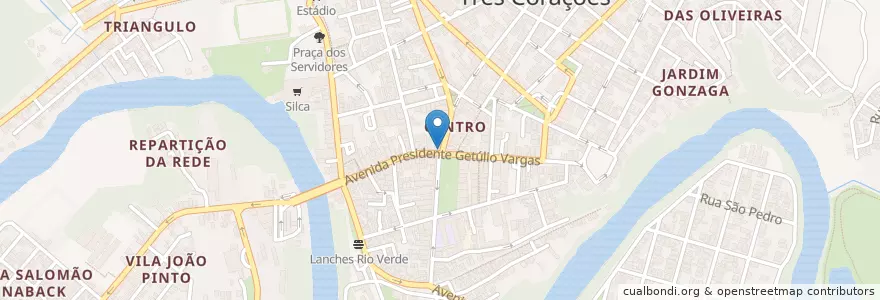 Mapa de ubicacion de Drogaria Dom Ferrão en 브라질, 남동지방, 미나스제라이스, Região Geográfica Intermediária De Varginha, Microrregião Varginha, Três Corações.