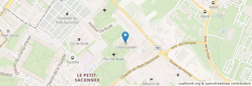 Mapa de ubicacion de China Garden en スイス, ジュネーヴ, ジュネーヴ, Genève.