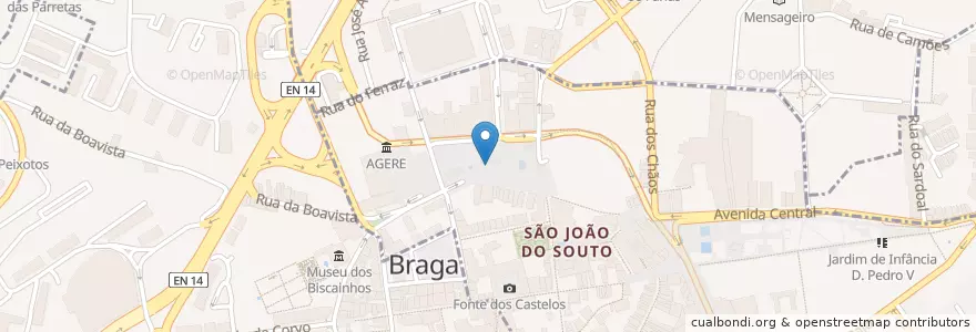 Mapa de ubicacion de Nova Café/Bar en Португалия, Северный, Braga, Каваду, Braga, São José De São Lázaro E São João Do Souto.