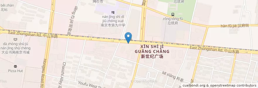 Mapa de ubicacion de Party时代KTV en China, Jiangsu, Nanjing, 秦淮区.