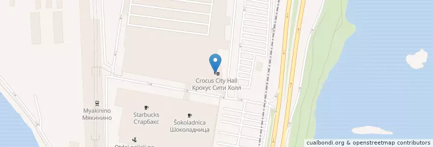 Mapa de ubicacion de Крокус Сити Холл en 俄罗斯/俄羅斯, Центральный Федеральный Округ, 莫斯科州, Городской Округ Красногорск.