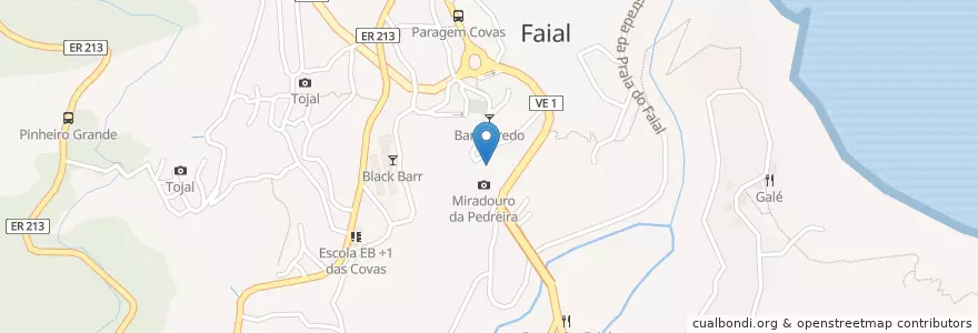 Mapa de ubicacion de Casa do Povo do Faial en 포르투갈, Santana, Faial.