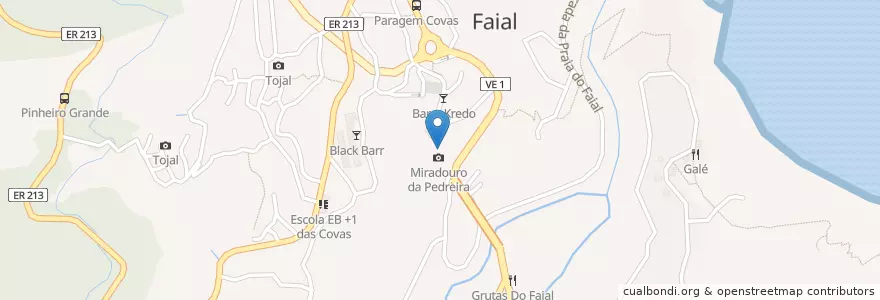 Mapa de ubicacion de Correios en Portugal, Santana, Faial.