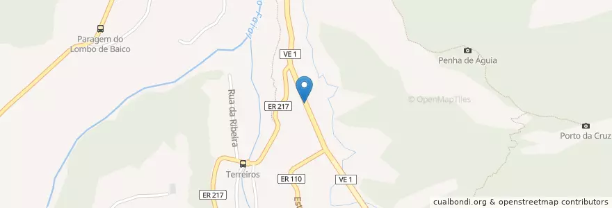 Mapa de ubicacion de Fontenario dos Moinhos en Portogallo, Santana, Faial.