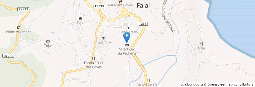 Mapa de ubicacion de Junta de Freguesia do Faial en 포르투갈, Santana, Faial.