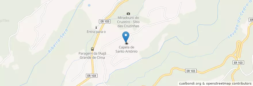 Mapa de ubicacion de Capela de Santo António en 포르투갈, Santana, Faial.