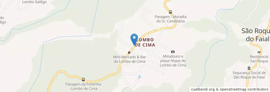 Mapa de ubicacion de Fontanário de Santo Antão - Lombo de Cima en Portekiz, Santana, Faial.