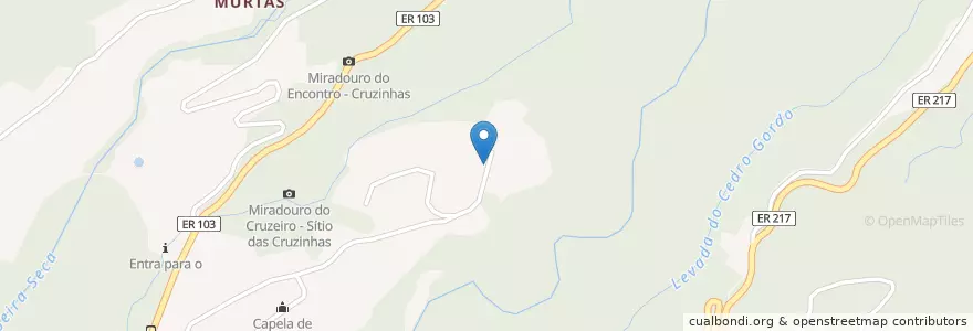 Mapa de ubicacion de Fonte da Fajã Grande de Lá en 포르투갈, Santana, Faial.