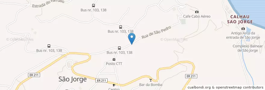 Mapa de ubicacion de Capela de São Pedro en Португалия, Santana, São Jorge.