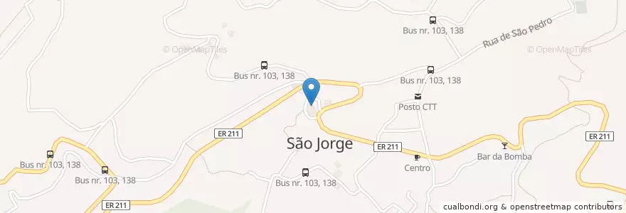 Mapa de ubicacion de Centro de Convívio de São Jorge en Portogallo, Santana, São Jorge.