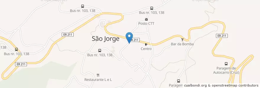 Mapa de ubicacion de Escola Básica dos 2º e 3º ciclos de São Jorge - Cardeal D. Teodósio de Gouveia en 포르투갈, Santana, São Jorge.