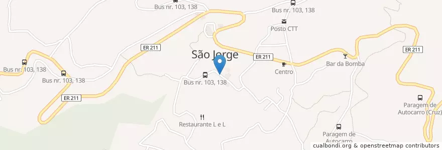 Mapa de ubicacion de Fontanário en ポルトガル, Santana, São Jorge.