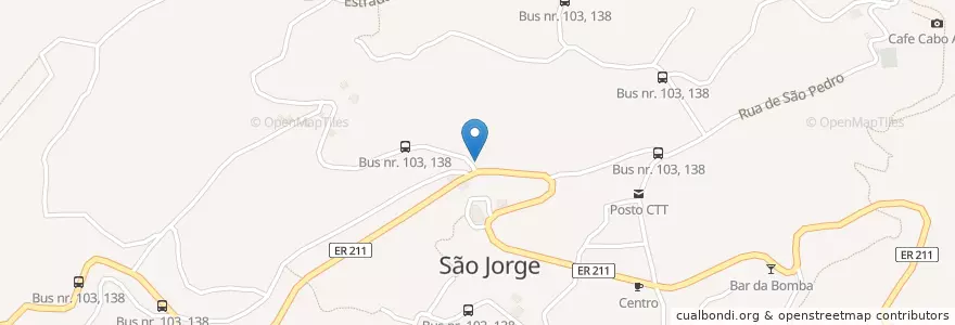 Mapa de ubicacion de Fontanário en پرتغال, Santana, São Jorge.