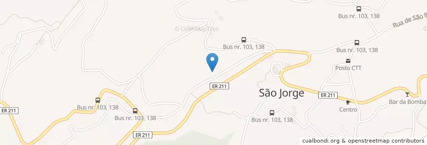 Mapa de ubicacion de Parque Estacionamento Restaurante Adega Jardim en 葡萄牙, Santana, São Jorge.