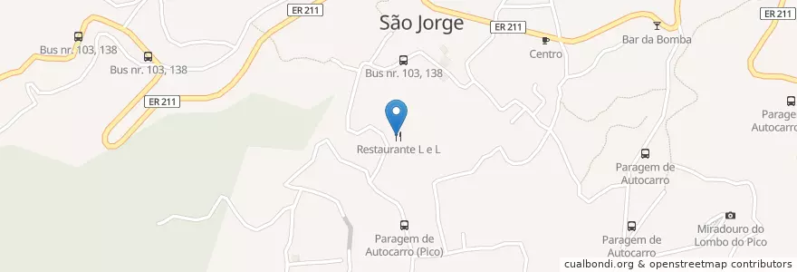 Mapa de ubicacion de Restaurante L e L en Portogallo, Santana, São Jorge.