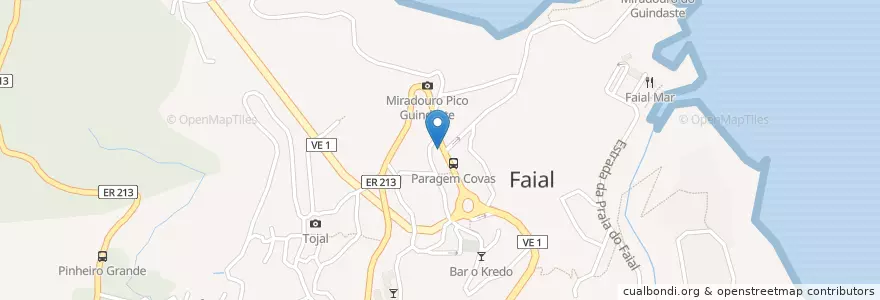 Mapa de ubicacion de Bar A Paragem en 포르투갈, Santana, Faial.
