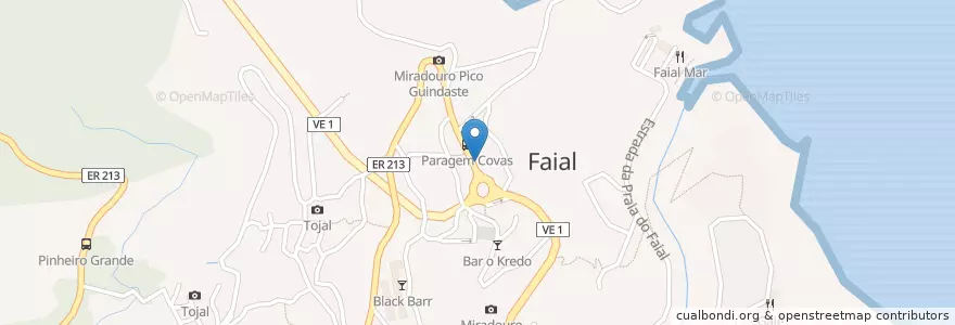 Mapa de ubicacion de Bar A Rotunda en Portekiz, Santana, Faial.