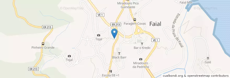 Mapa de ubicacion de Bar Minimercado Jordão Gomes en ポルトガル, Santana, Faial.