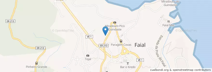 Mapa de ubicacion de Bar, Supermercado e Talho Figueira Lda en البرتغال, Santana, Faial.