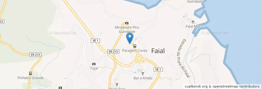 Mapa de ubicacion de Centro de Saúde do Faial e de Segurança Social en 포르투갈, Santana, Faial.