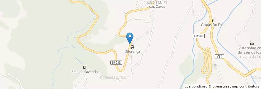 Mapa de ubicacion de Diferença en Portugal, Santana, Faial.
