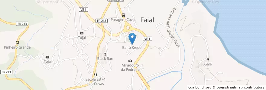Mapa de ubicacion de Fontanario da Igreja en Португалия, Santana, Faial.