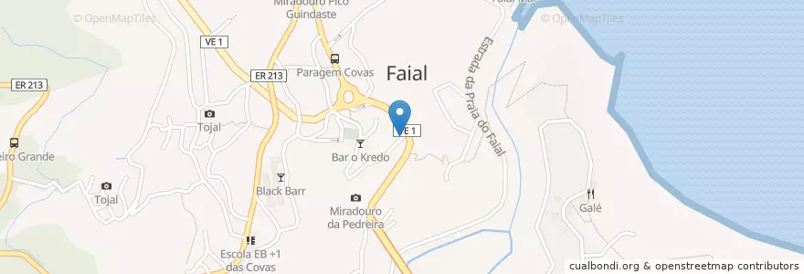 Mapa de ubicacion de Fontanario da Igreja en ポルトガル, Santana, Faial.
