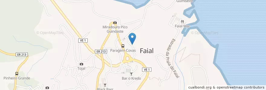 Mapa de ubicacion de Fontanario do Guindate en Portekiz, Santana, Faial.