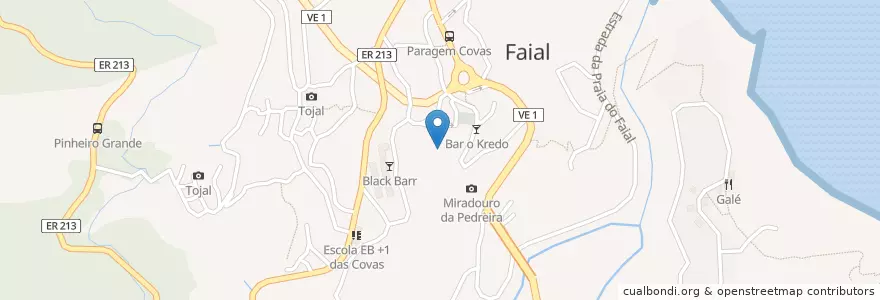 Mapa de ubicacion de Salão Paroquial do Faial en Portekiz, Santana, Faial.