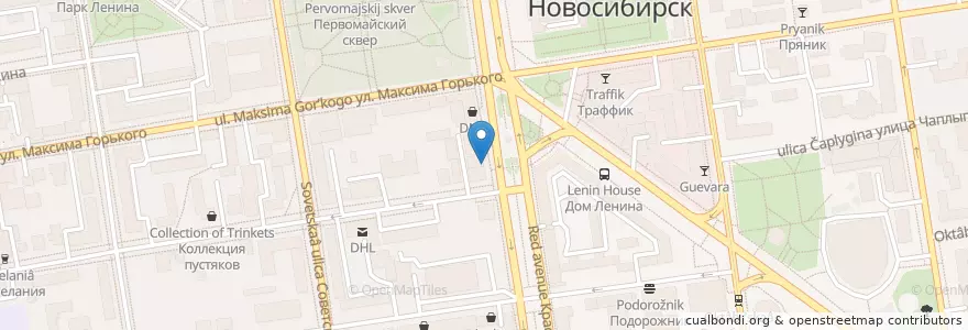 Mapa de ubicacion de Traveler's Coffee en Rusya Federasyonu, Сибирский Федеральный Округ, Novosibirsk Oblastı, Городской Округ Новосибирск.